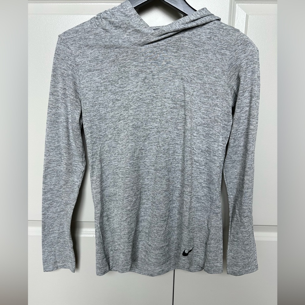Nike lightweight gray pullover with hood